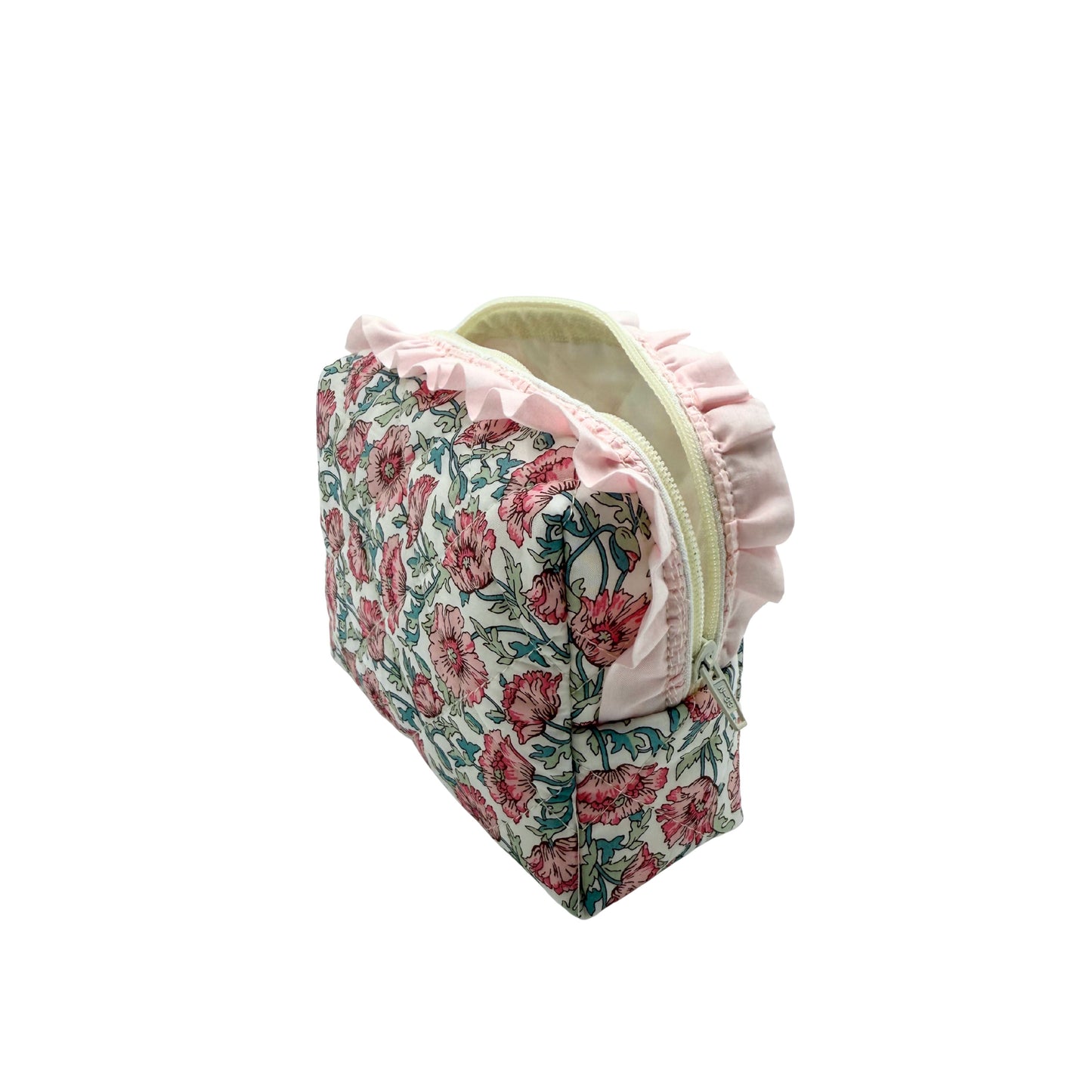 Astell Pink Liberty Ruffle Quilted Pouch - Small