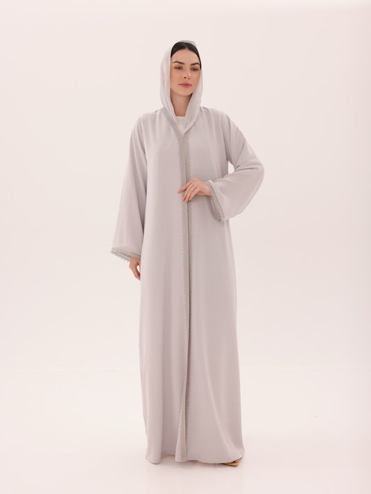 Light Grey With Crocheted Lace