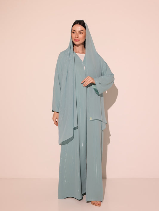 Light Blue Metallic Striped