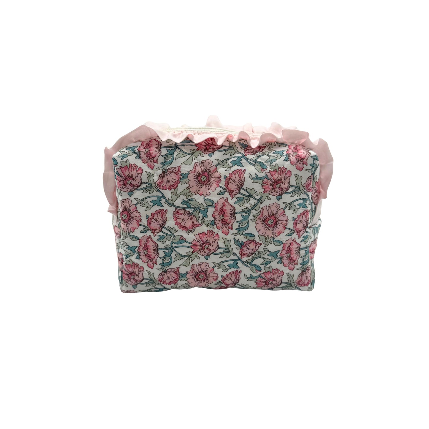 Astell Pink Liberty Ruffle Quilted Pouch - Small