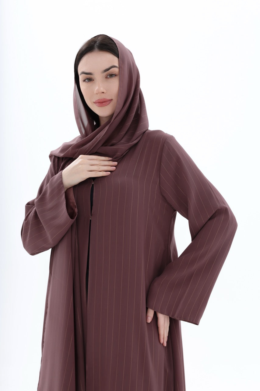 Mauve Metallic Striped