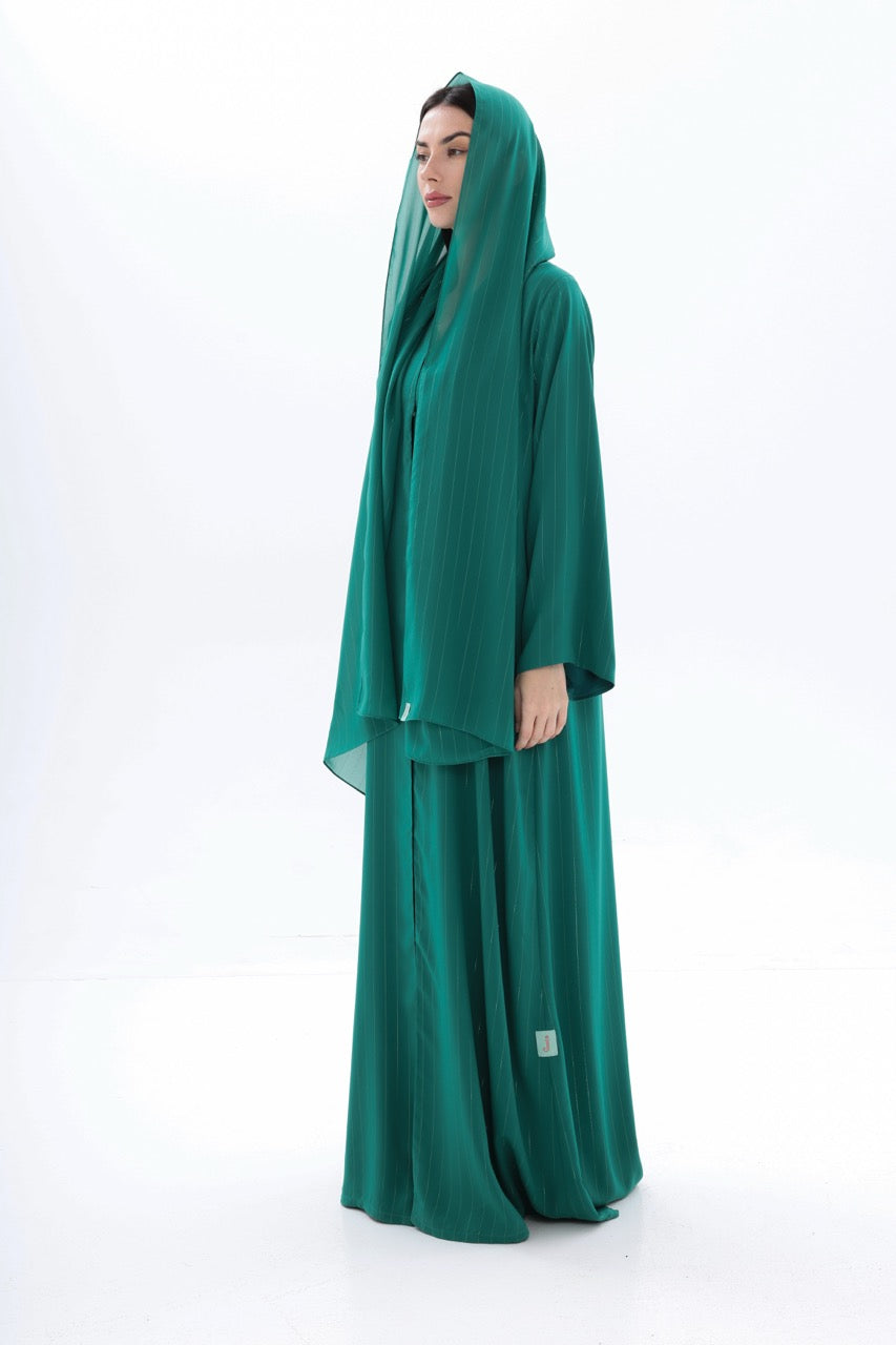 Emerald Green Metallic Striped