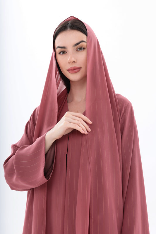 Dusty Rose Metallic Striped