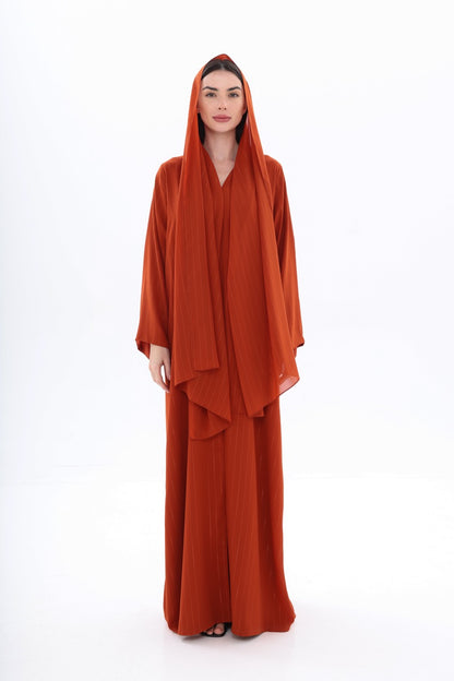 Burnt Orange Metallic Striped