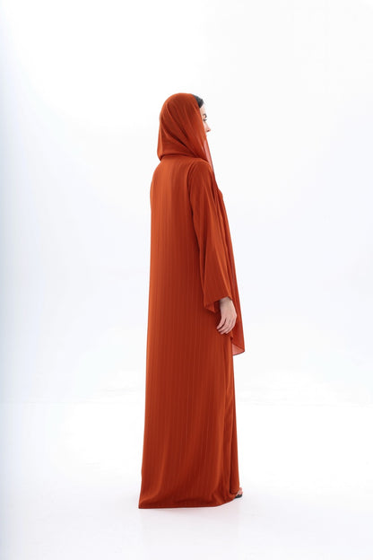 Burnt Orange Metallic Striped