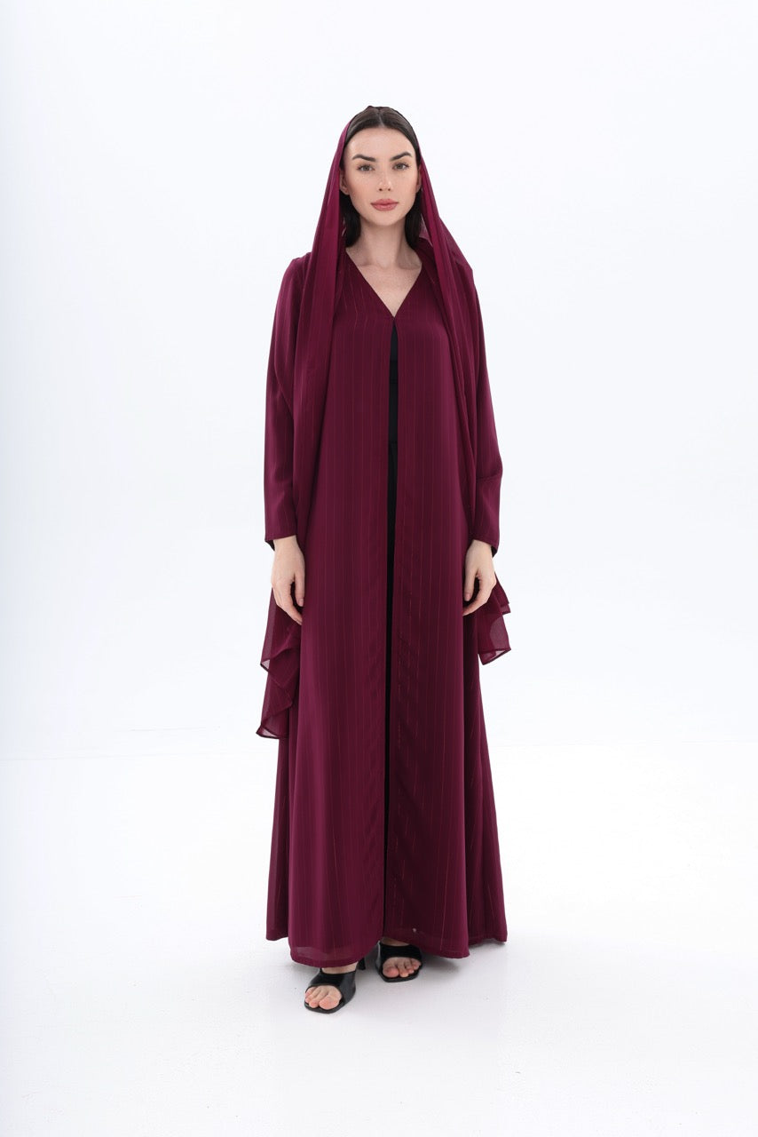 Plum Metallic Striped