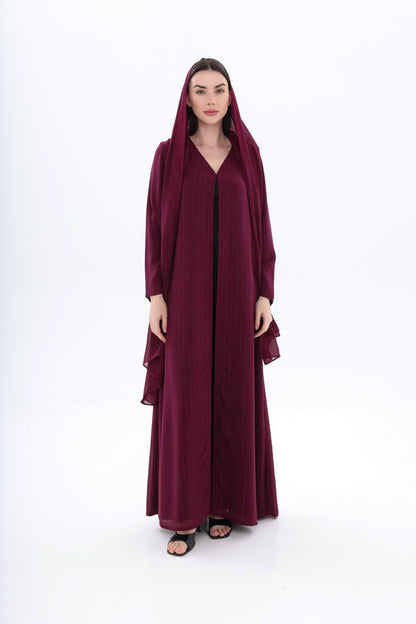 Plum Metallic Striped