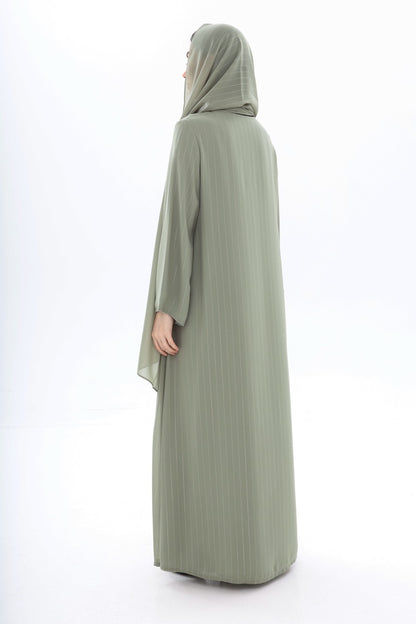 Sage Green Metallic Striped