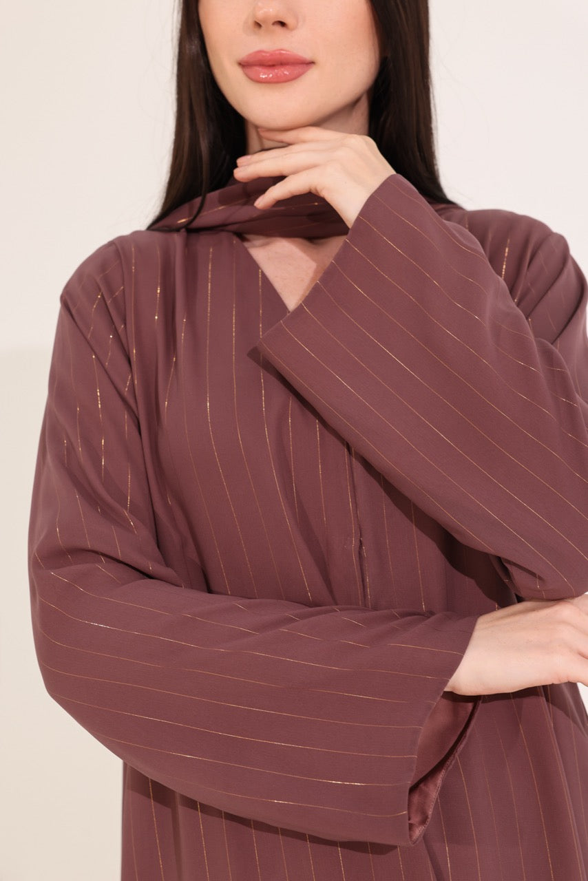 Mauve Metallic Striped