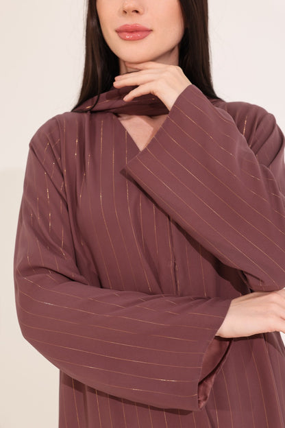 Mauve Metallic Striped