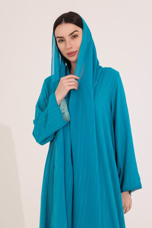 Teal Metallic Striped