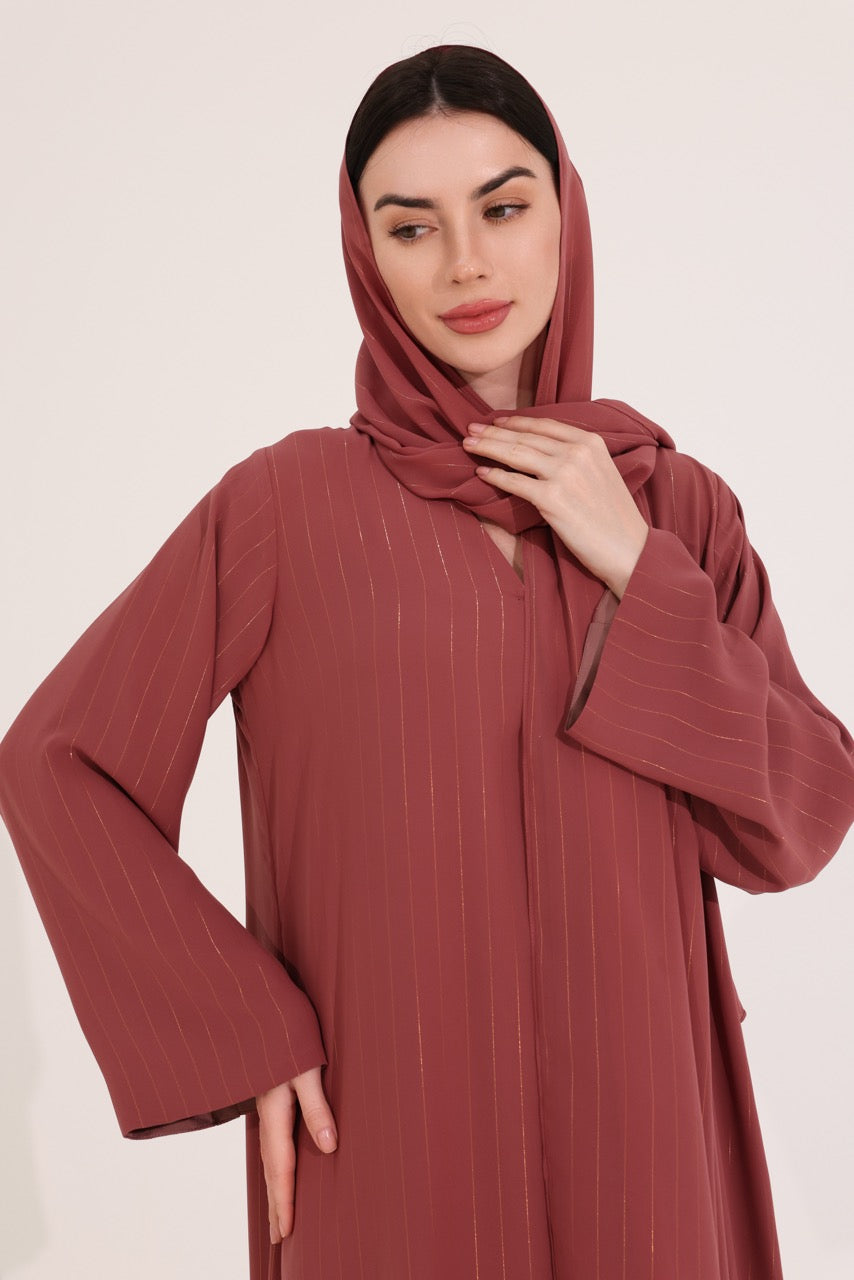 Dusty Rose Metallic Striped