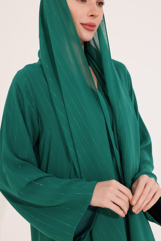 Emerald Green Metallic Striped