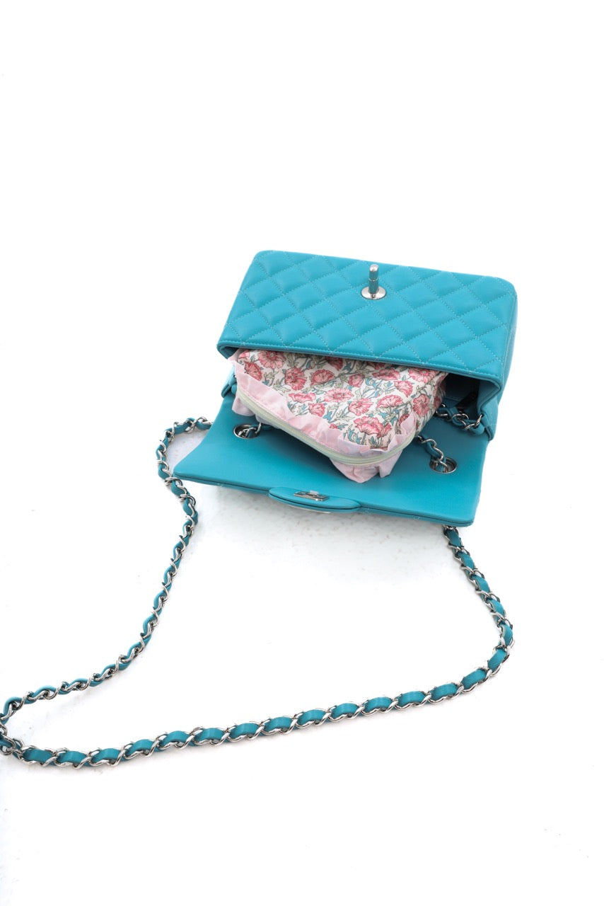 Astell Pink Liberty Ruffle Quilted Pouch - Small