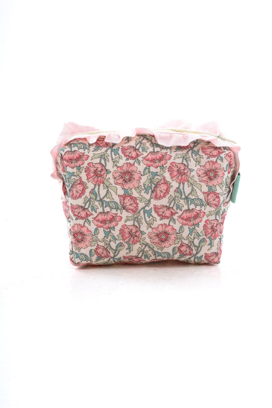 Astell Pink Liberty Ruffle Quilted Pouch - Small