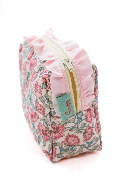 Astell Pink Liberty Ruffle Quilted Pouch - Small