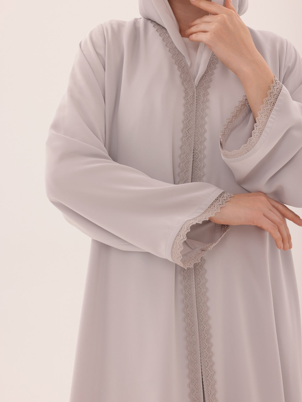 Light Grey With Crocheted Lace