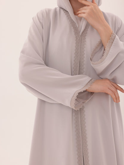 Light Grey With Crocheted Lace