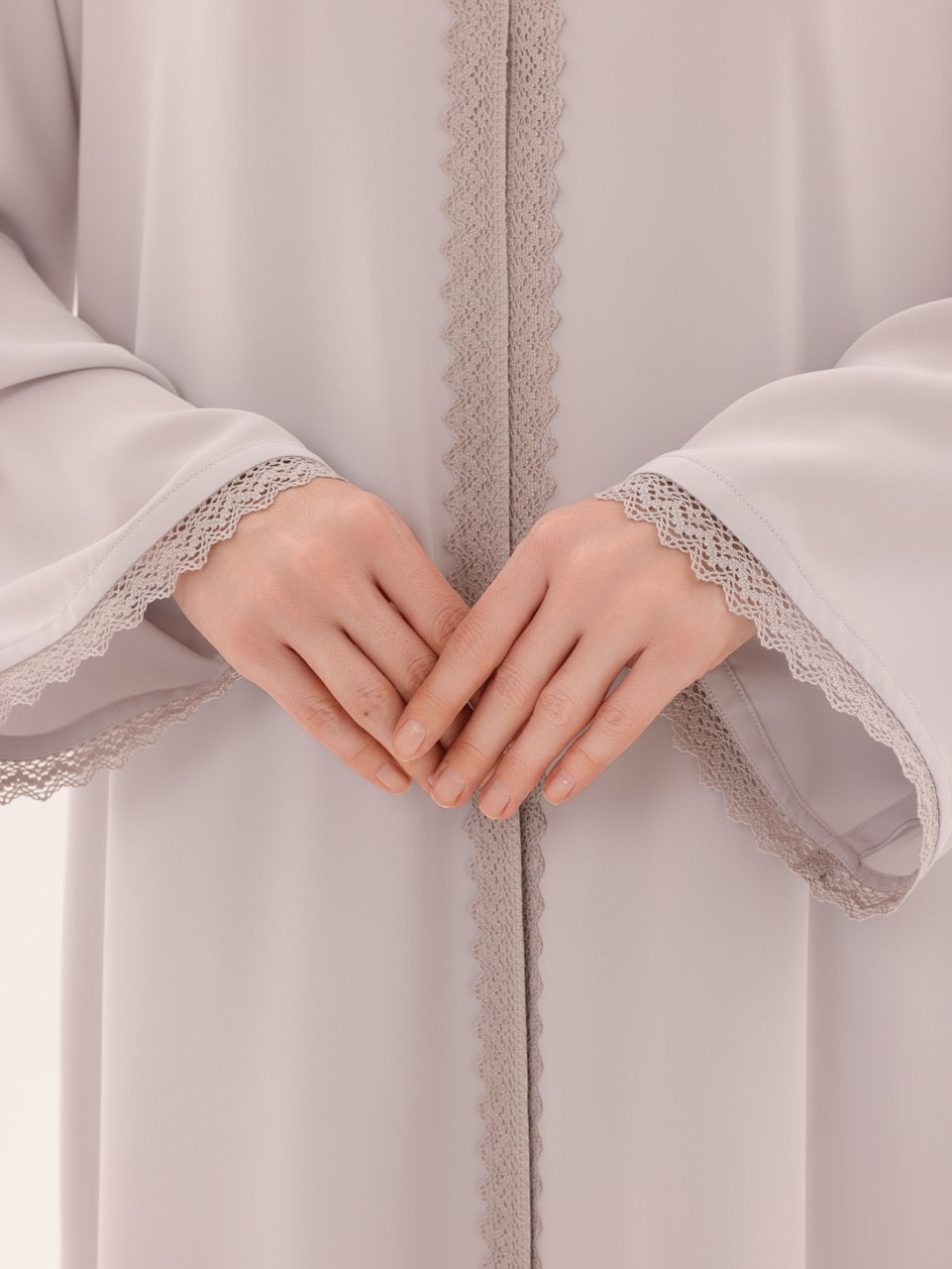 Light Grey With Crocheted Lace