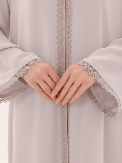 Light Grey With Crocheted Lace