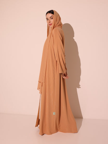 Dark Peach Metallic Striped