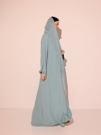 Light Blue Metallic Striped